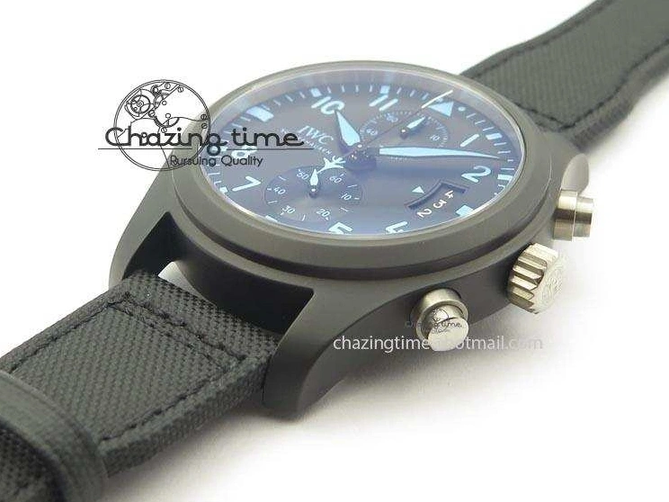 MIROTIME 0505 Pilot Chrono IW388003 Real Ceramic V6F 1:1 Best Edition On Black Nylon Strap A StreetReady 7284